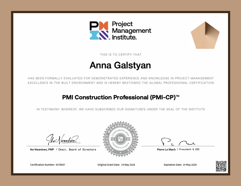 PMI-CP™ — Anna Galstyan